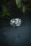Ivy leaves ring, Sterling silver, Elven proposal ring