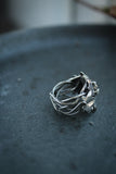 Ivy leaves ring, Sterling silver, Elven proposal ring