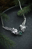 Raspberry Sterling Silver Necklace, Forest wedding Jewelry, Elven pendant