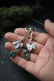 Raspberry earrings Silver botanical jewelry Silversmithing wedding jewelry
