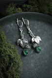 Raspberry earrings Silver botanical jewelry Silversmithing wedding jewelry