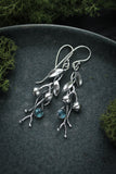 Blueberry earrings Sterling silver plant jewelry Elven wedding