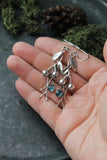 Blueberry earrings Sterling silver plant jewelry Elven wedding
