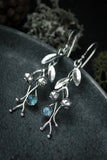 Blueberry earrings Sterling silver plant jewelry Elven wedding