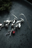 Blueberry earrings Sterling silver plant jewelry Elven wedding