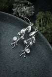 Blueberry earrings Sterling silver plant jewelry Elven wedding