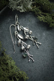 Blueberry earrings Sterling silver plant jewelry Elven wedding