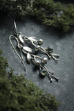 Blueberry earrings Sterling silver plant jewelry Elven wedding