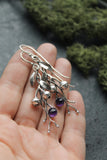 Blueberry earrings Sterling silver plant jewelry Elven wedding