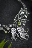 Enchanted Fern Necklace Sterling Silver Woodland Wedding Jewelry Elven cuff