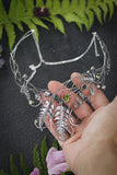Enchanted Fern Necklace Sterling Silver Woodland Wedding Jewelry Elven cuff