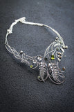 Enchanted Fern Necklace Sterling Silver Woodland Wedding Jewelry Elven cuff