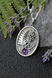 Lavender and fern pendant Silversmithing