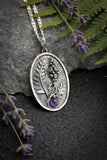 Lavender and fern pendant Silversmithing