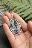 Lavender and fern pendant Silversmithing