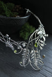 Enchanted Fern Necklace Sterling Silver Woodland Wedding Jewelry Elven cuff