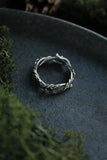 Elven Oak Ring, Sterling Silver Unisex Ring