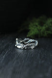 Elven Oak Ring, Sterling Silver Unisex Ring