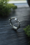 Elven Oak Ring, Sterling Silver Unisex Ring