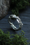 Elven Oak Ring, Sterling Silver Unisex Ring