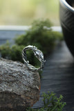 Elven Oak Ring, Sterling Silver Unisex Ring