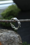 Elven Oak Ring, Sterling Silver Unisex Ring