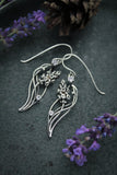 Lavender Flower Silver Earrings with Amethyst – Elven Botanical Jewelry