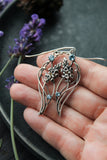 Lavender Flower Silver Earrings with Amethyst – Elven Botanical Jewelry