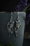 Lavender Flower Silver Earrings with Amethyst – Elven Botanical Jewelry