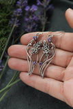 Lavender Flower Silver Earrings with Amethyst – Elven Botanical Jewelry