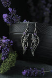 Lavender Flower Silver Earrings with Amethyst – Elven Botanical Jewelry