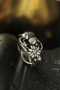 Daisy flower ring Bohemian wedding Proposal ring