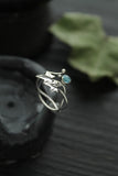 Ivy silver ring adjustable, Elven leaf ring, Botanical silversmithing