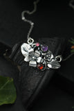 Viola necklace Silver flower pendant Bridal Jewelry Wedding
