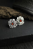 Lichen earrings studs Sterling silver Botanical jewelry Organic earrings