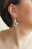 Daffodil flower earrings Silver botanical jewelry Floral bridal earrings