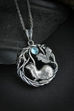 Ermine silver necklace Animal totem pendant Nature forest jewelry