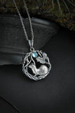 Ermine silver necklace Animal totem pendant Nature forest jewelry