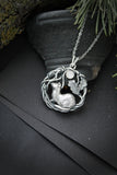 Ermine silver necklace Animal totem pendant Nature forest jewelry