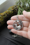 Ermine silver necklace Animal totem pendant Nature forest jewelry