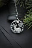 Ermine silver necklace Animal totem pendant Nature forest jewelry