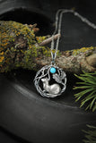 Ermine silver necklace Animal totem pendant Nature forest jewelry