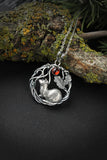 Ermine silver necklace Animal totem pendant Nature forest jewelry