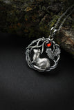 Ermine silver necklace Animal totem pendant Nature forest jewelry