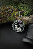 Ermine silver necklace Animal totem pendant Nature forest jewelry