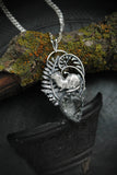 Weasel animal necklace Ermine silver totem pendant Nature forest jewelry