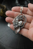 Weasel animal necklace Ermine silver totem pendant Nature forest jewelry