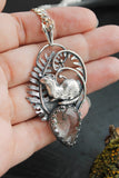 Weasel animal necklace Ermine silver totem pendant Nature forest jewelry