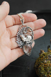 Weasel animal necklace Ermine silver totem pendant Nature forest jewelry