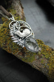 Weasel animal necklace Ermine silver totem pendant Nature forest jewelry